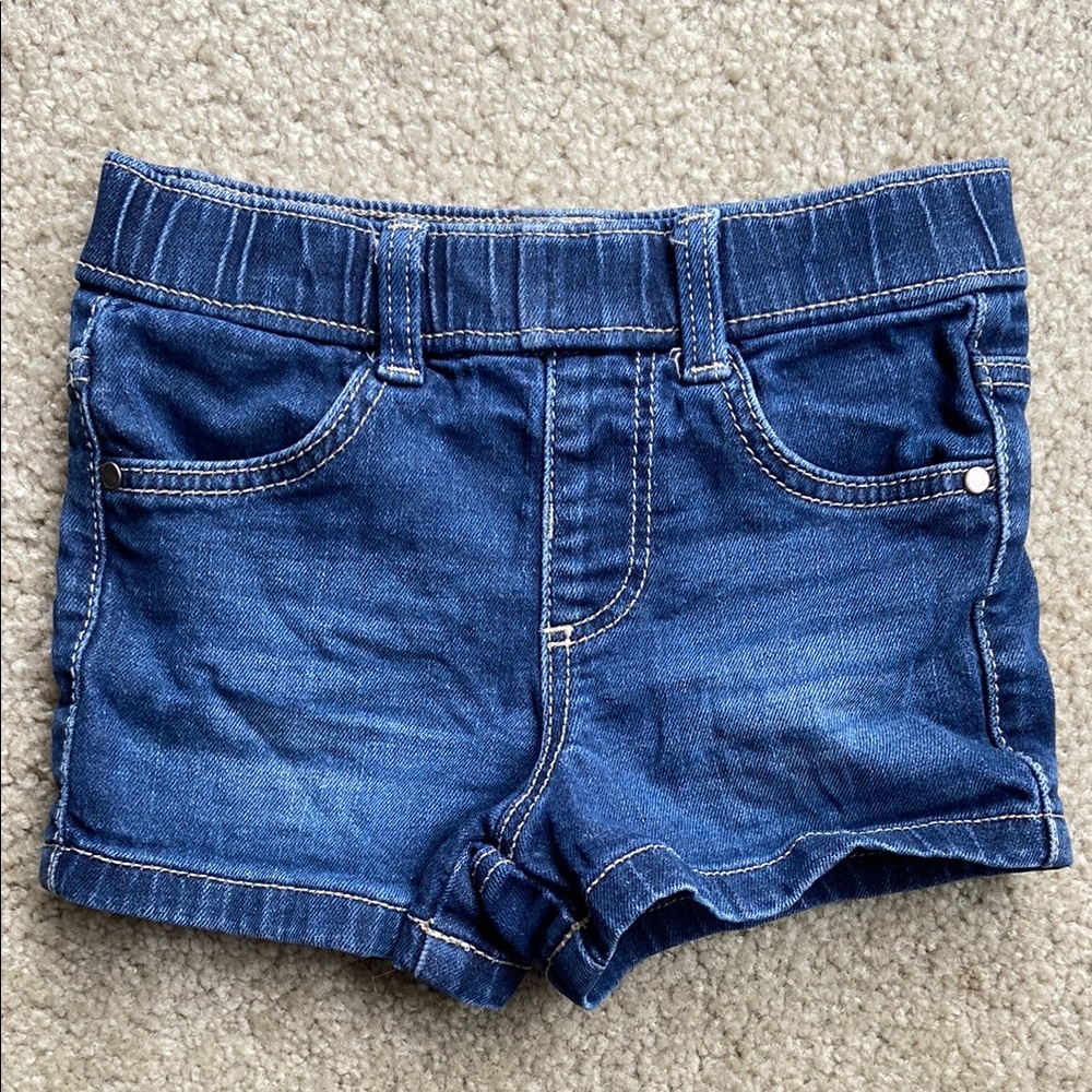 Two-Pack Falls Creek Blue Denim Pull-On Shorts 2T/24 months